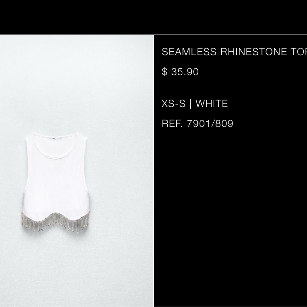 White Rhinestone Embellished Top